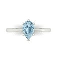 thumbnail image 1 of Clara Pucci 14K White Gold 1ct Blue Solitaire Ring for Women, 1 of 7