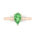 thumbnail image 1 of Clara Pucci 14K Rose Gold 1ct Green Solitaire Ring for Women, 1 of 7