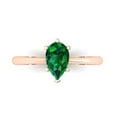 thumbnail image 1 of Clara Pucci 14K Rose Gold 1ct Emerald Solitaire Ring for Women, 1 of 7