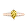 thumbnail image 1 of 1.0ct Pear Cut Yellow Natural Citrine 18k Pink Rose Gold Engraving Statement Bridal Wedding Solitaire Designer Ring Size 8, 1 of 5