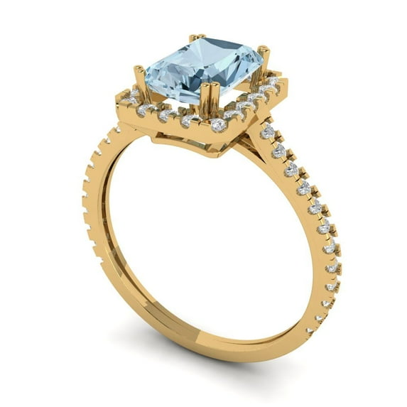 1.0ct Princess Cut Blue Natural Sky Blue Topaz 14k Pink Rose Gold Engraving Statement Bridal Wedding Designer Ring Size 4.25