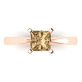 thumbnail image 1 of Clara Pucci 14K Rose Gold 1ct Champagne Solitaire Ring for Women, 1 of 8