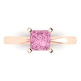thumbnail image 1 of Clara Pucci 14K Rose Gold 1ct Pink Solitaire Ring for Women, 1 of 8