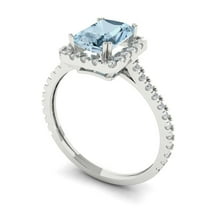 1.0ct Radiant Cut Blue Moissanite 18k Yellow Gold Engraving Statement Bridal Wedding Solitaire Designer Ring Size 3.5