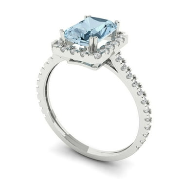 1.0ct Radiant Cut Blue Moissanite 18k Yellow Gold Engraving Statement Bridal Wedding Solitaire Designer Ring Size 3.5