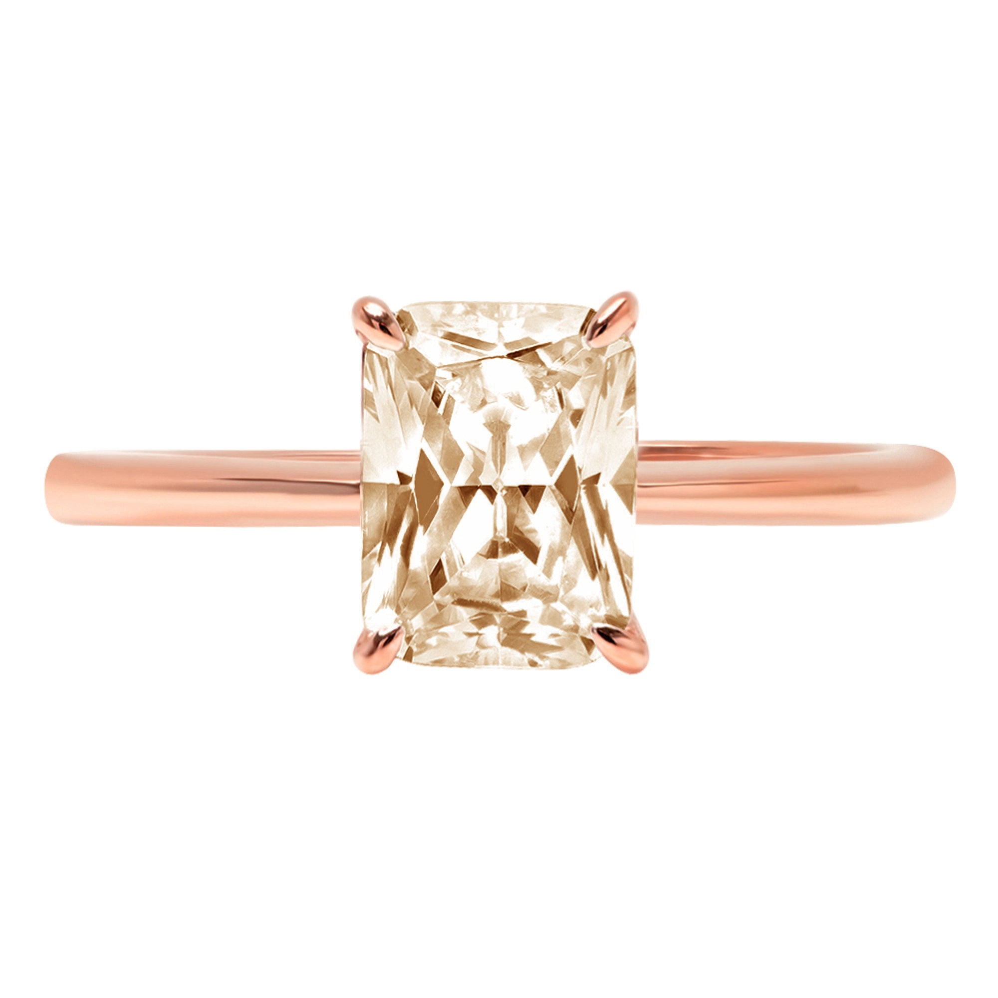 1.0ct Radiant Cut Brown Natural Morganite 14k Pink Rose Gold