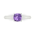thumbnail image 1 of Clara Pucci 14K White Gold Solid Gold Alexandrite Solitaire Anniversary Ring for Women - 1 cttw Cushion Cut, 1 of 7