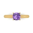 thumbnail image 1 of Clara Pucci 14K Yellow Gold Solid Gold Alexandrite Solitaire Anniversary Ring for Women - 1 cttw Cushion Cut, 1 of 7