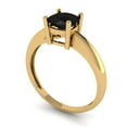 thumbnail image 1 of 1.0ct cushion cut black natural onyx 14k yellow gold Bridal Wedding Engagement Promise Anniversary Ring for Women size 7.75, 1 of 7