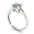 thumbnail image 1 of 1.0ct cushion cut blue moissanite 18k white gold Bridal Wedding Engagement Promise Anniversary Ring for Women size 9, 1 of 7