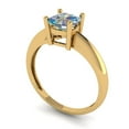 thumbnail image 1 of 1.0ct cushion cut blue moissanite 18k yellow gold Bridal Wedding Engagement Promise Anniversary Ring for Women size 4, 1 of 7