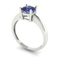 thumbnail image 1 of 1.0ct cushion cut blue tanzanite 18k white gold Bridal Wedding Engagement Promise Anniversary Ring for Women size 10.75, 1 of 7