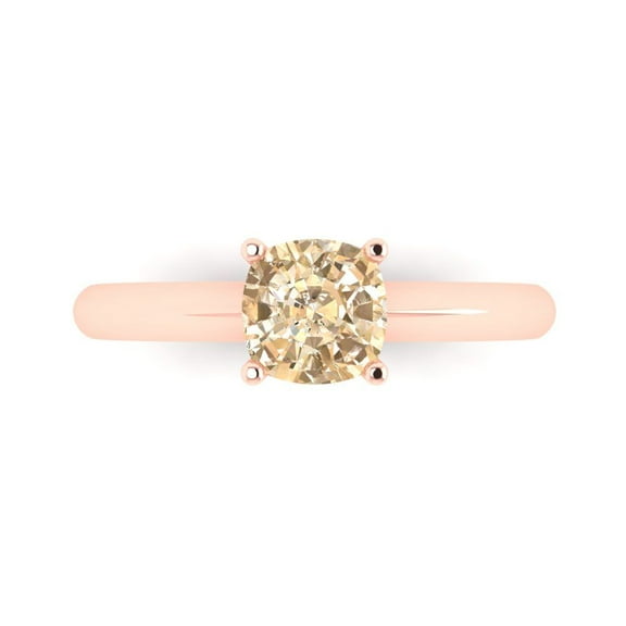 Solitaire Engagement Ring for Women - 1ct Natural Morganite in 14K Rose Gold Promise Ring