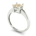 thumbnail image 1 of 1.0ct cushion cut brown natural morganite 14k white gold Bridal Wedding Engagement Promise Anniversary Ring for Women size 6.25, 1 of 7
