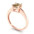 thumbnail image 1 of 1.0ct cushion cut champagne Zircon 18k rose gold Bridal Wedding Engagement Promise Anniversary Ring for Women size 3.5, 1 of 7