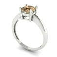 thumbnail image 1 of 1.0ct cushion cut champagne Zircon 18k white gold Bridal Wedding Engagement Promise Anniversary Ring for Women size 9.5, 1 of 7