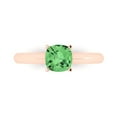 thumbnail image 1 of 1.0ct cushion cut green Zircon 18k rose gold Bridal Wedding Engagement Promise Anniversary Ring for Women size 7, 1 of 6