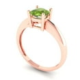 thumbnail image 1 of 1.0ct cushion cut green natural peridot 18k rose gold Bridal Wedding Engagement Promise Anniversary Ring for Women size 4, 1 of 7