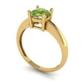 thumbnail image 1 of 1.0ct cushion cut green natural peridot 18k yellow gold Bridal Wedding Engagement Promise Anniversary Ring for Women size 10.25, 1 of 7