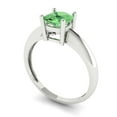 thumbnail image 1 of 1.0ct cushion cut green Zircon 18k white gold Bridal Wedding Engagement Promise Anniversary Ring for Women size 6.75, 1 of 7