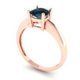 thumbnail image 1 of 1.0ct cushion cut natural london blue topaz 18k rose gold Bridal Wedding Engagement Promise Anniversary Ring for Women size 9.25, 1 of 7