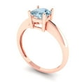 thumbnail image 1 of 1.0ct cushion cut natural sky blue topaz 14k rose gold Bridal Wedding Engagement Promise Anniversary Ring for Women size 5.25, 1 of 7
