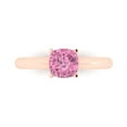 thumbnail image 1 of Clara Pucci 14K Rose Gold Solid Gold Pink Solitaire Anniversary Ring for Women - 1 cttw Cushion Cut, 1 of 7