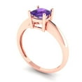 thumbnail image 1 of 1.0ct cushion cut purple natural amethyst 18k rose gold Bridal Wedding Engagement Promise Anniversary Ring for Women size 9.5, 1 of 7