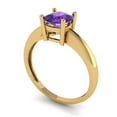 thumbnail image 1 of 1.0ct cushion cut purple natural amethyst 18k yellow gold Bridal Wedding Engagement Promise Anniversary Ring for Women size 5, 1 of 7