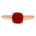 thumbnail image 1 of 1.0ct cushion cut red natural garnet 14k rose gold anniversary engagement ring size 3.75, 1 of 5