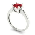 thumbnail image 1 of 1.0ct cushion cut red ruby 14k white gold Bridal Wedding Engagement Promise Anniversary Ring for Women size 5.25, 1 of 7