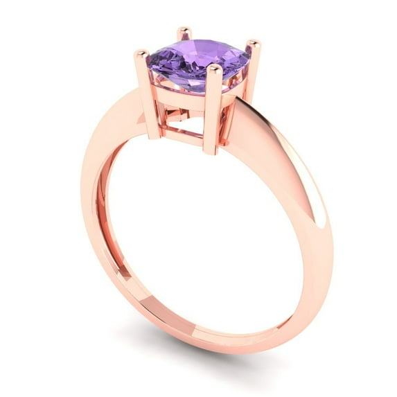 1.0ct cushion cut alexandrite 18k rose gold Bridal Wedding Engagement Promise Anniversary Ring for Women size 7