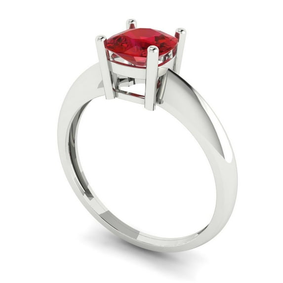 1.0ct cushion cut tourmaline 18k white gold Bridal Wedding Engagement Promise Anniversary Ring for Women size 7.5