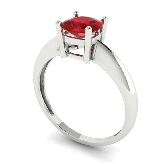 1.0ct cushion cut tourmaline 14k white gold Bridal Wedding Engagement Promise Anniversary Ring for Women size 8.75