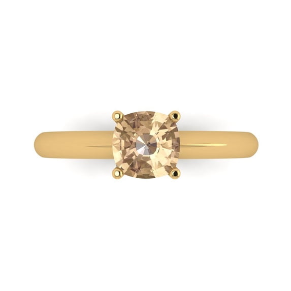 1.0ct cushion cut yellow moissanite 14k yellow gold Bridal Wedding Engagement Promise Anniversary Ring for Women size 6