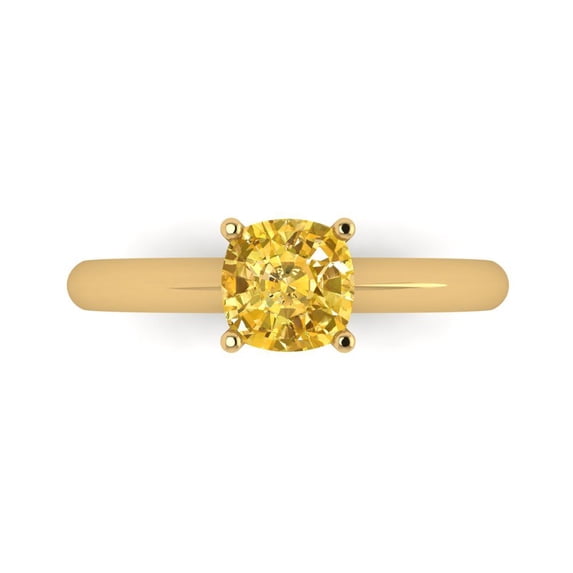 Solitaire Engagement Ring for Women - 1ct Natural Citrine in 14K Yellow Gold Promise Ring