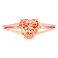 thumbnail image 1 of 1 ct Heart Cut Simulated Red Diamond Solitaire 14K Rose Gold Womens Engagement Ring, 1 of 5