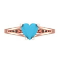 thumbnail image 1 of 1 ctw Solitaire Anniversary Ring for Women | Heart Cut Simulated Turquoise | Hyperallergenic Solid 18K Rose Gold, 1 of 5