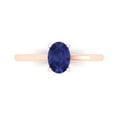 thumbnail image 1 of 1 ctw Solitaire Anniversary Ring for Women | Oval Cut Simulated Tanzanite | Hyperallergenic Solid 18K Rose Gold, 1 of 5