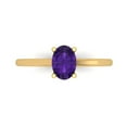 thumbnail image 1 of Clara Pucci 14K Yellow Gold Solid Gold Amethyst Solitaire Anniversary Ring for Women - 1 cttw Oval Cut, 1 of 7