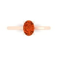 thumbnail image 1 of Clara Pucci 14K Rose Gold Solid Gold Red Solitaire Anniversary Ring for Women - 1 cttw Oval Cut, 1 of 7