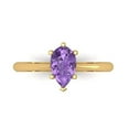 thumbnail image 1 of Clara Pucci 14K Yellow Gold Solid Gold Alexandrite Solitaire Anniversary Ring for Women - 1 cttw Pear Cut, 1 of 7