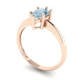 thumbnail image 1 of 1.0ct pear cut blue Zircon 18k rose gold Bridal Wedding Engagement Promise Anniversary Ring for Women size 8.25, 1 of 7