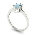 thumbnail image 1 of 1.0ct pear cut blue natural aquamarine 18k white gold Bridal Wedding Engagement Promise Anniversary Ring for Women size 9, 1 of 7