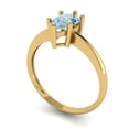 thumbnail image 1 of 1.0ct pear cut blue Zircon 14k yellow gold Bridal Wedding Engagement Promise Anniversary Ring for Women size 10.25, 1 of 7