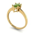 thumbnail image 1 of 1.0ct pear cut green natural peridot 18k yellow gold Bridal Wedding Engagement Promise Anniversary Ring for Women size 6.25, 1 of 7