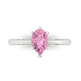 thumbnail image 1 of Clara Pucci 14K White Gold Solid Gold Pink Solitaire Anniversary Ring for Women - 1 cttw Pear Cut, 1 of 7