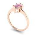 thumbnail image 1 of 1.0ct pear cut pink Zircon 18k rose gold Bridal Wedding Engagement Promise Anniversary Ring for Women size 10.5, 1 of 7