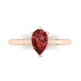 thumbnail image 1 of Clara Pucci 14K Rose Gold Solid Gold Garnet Solitaire Anniversary Ring for Women - 1 cttw Pear Cut, 1 of 7