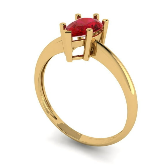 1.0ct pear cut tourmaline 18k yellow gold Bridal Wedding Engagement Promise Anniversary Ring for Women size 8.75